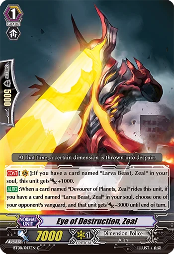 Eye of Destruction, Zeal