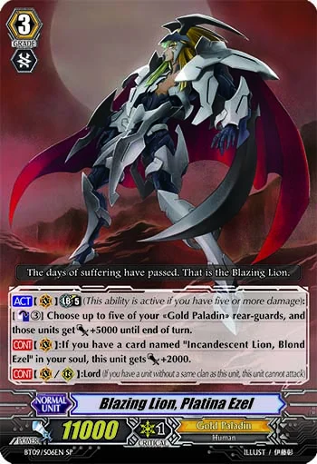 Blazing Lion, Platina Ezel