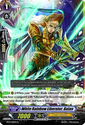 White Rainbow Liberator, Balan