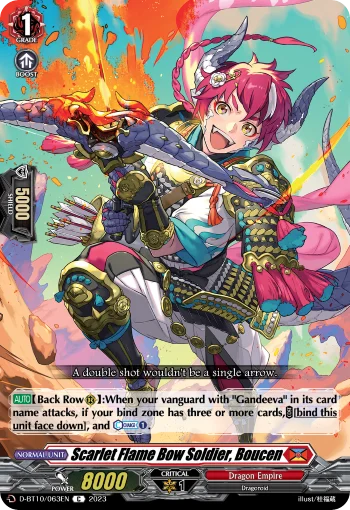 Scarlet Flame Bow Soldier, Boucen