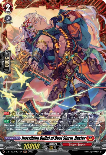 Inscribing Bullet of Dust Storm, Baxter