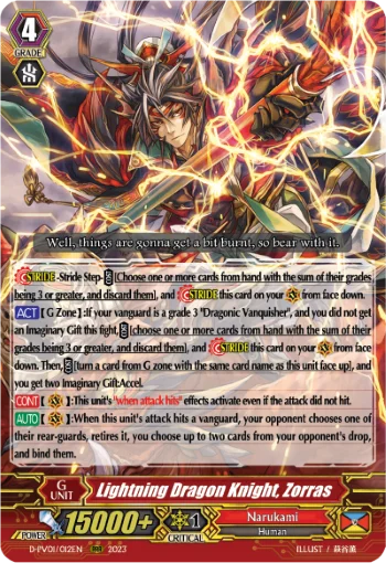 Lightning Dragon Knight, Zorras
