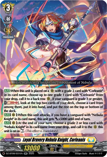 Loyal Bravery Nebula Knight, Corleanis