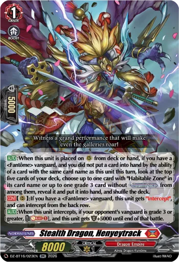 Stealth Dragon, Henyeytrack
