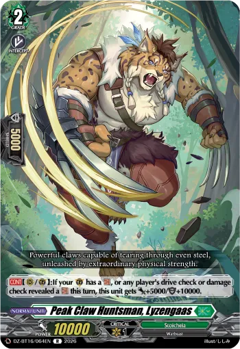 Peak Claw Huntsman, Lyzengaas