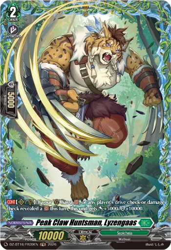 Peak Claw Huntsman, Lyzengaas