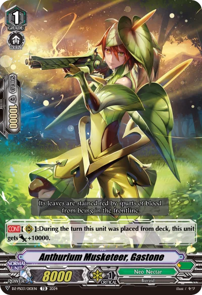 Anthurium Musketeer, Gastone