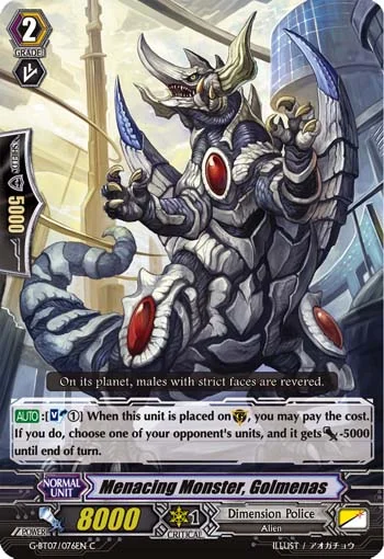 Menacing Monster, Golmenas