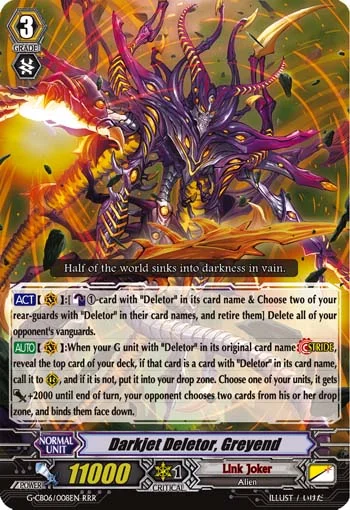 Darkjet Deletor, Greiend