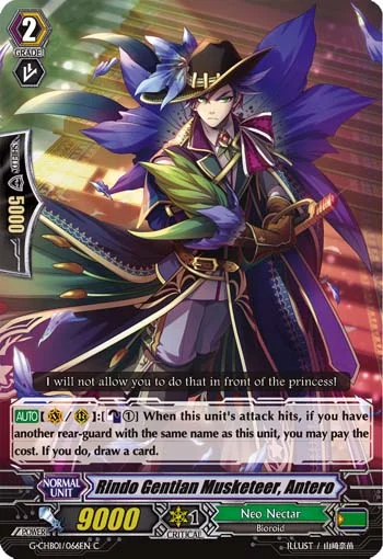 Rindo Gentian Musketeer, Antero