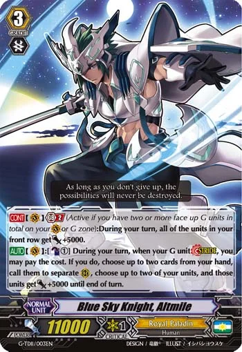 Blue Sky Knight, Altmile