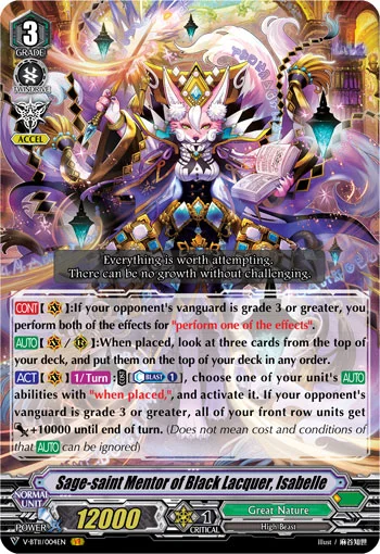 Sage-saint Mentor of Black Lacquer, Isabelle