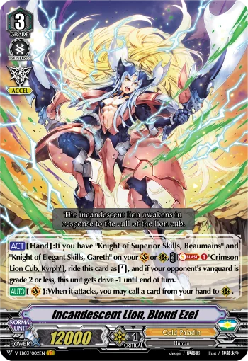Incandescent Lion, Blond Ezel